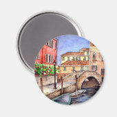 ヴェネツィア – ペン&ウォッシュウォーターの色 マグネット (正面/裏面)