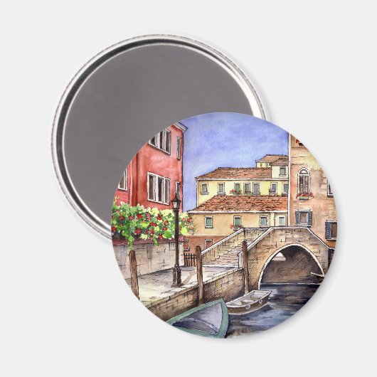 ヴェネツィア – ペン&ウォッシュウォーターの色 マグネット (正面/裏面)