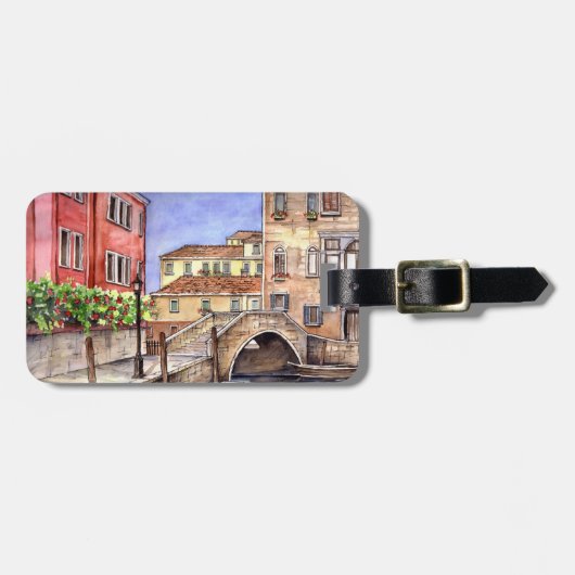 ヴェネツィア – ペン&ウォッシュウォーターの色 ラゲッジタグ (正面横)