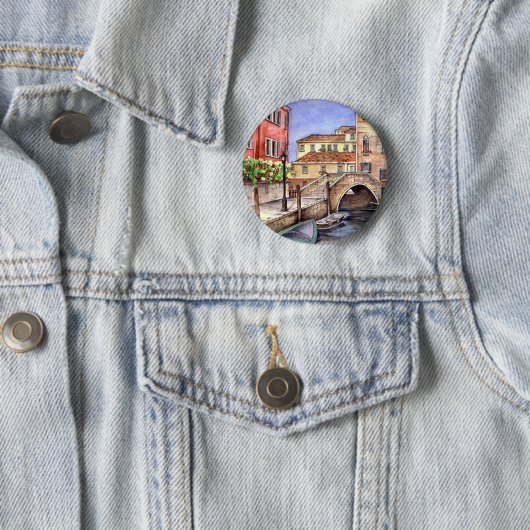 ヴェネツィア – ペン&ウォッシュウォーターの色 缶バッジ (インサイチュ)