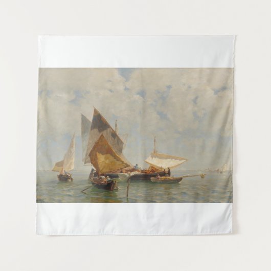 ヴェネツィア、ラグーンの漁船（1889年） タペストリー (正面)