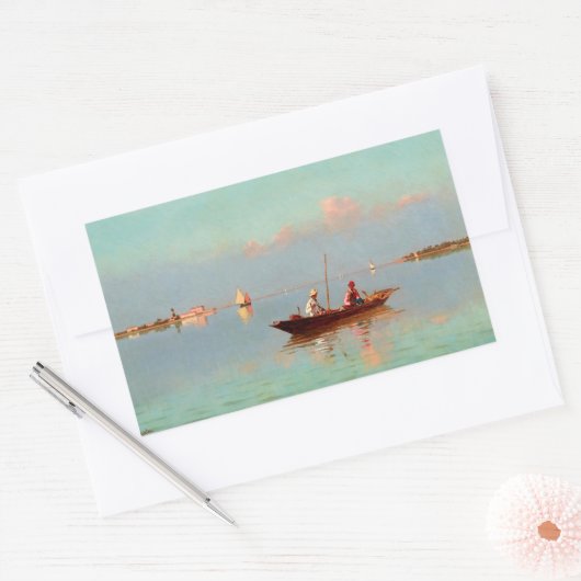 ヴェネツィア、ラグーン 長方形シール (封筒)