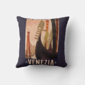 ヴェネツィア（ヴェネツィア）イタリアのヴィンテージ旅行枕 クッション (裏面)