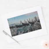 ヴェネツィア、ヴェネツィア。ゴンドラ。イタリア 長方形シール (封筒)