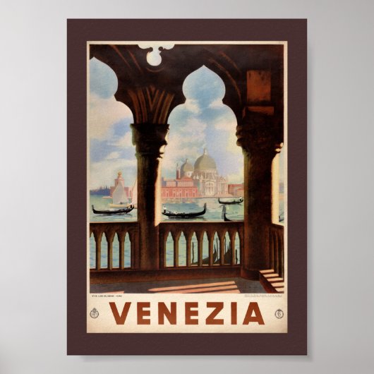 ヴェネツィア Venezia ヴィンテージ トラベル ポスター 修復済み (正面)