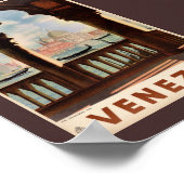 ヴェネツィア Venezia ヴィンテージ トラベル ポスター 修復済み (角)