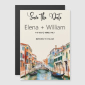 ヴェネツィアItalyタイルで日付をイタリアン保存 マグネット招待状 (正面/裏面)