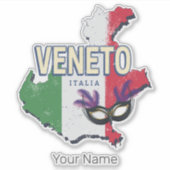 ヴェネトイタリアレトロリージョンマップヴィンテージ土産 シール (正面)