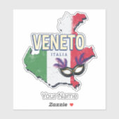ヴェネトイタリアレトロリージョンマップヴィンテージ土産 シール (シート)