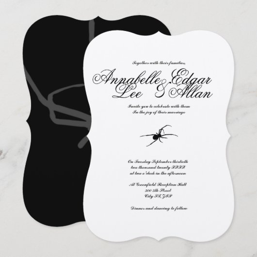 ヴェノムス - エレガントなゴシックウェディング招待状 招待状 (正面/裏面)