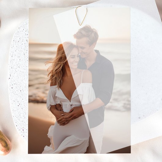 ヴェラムの結婚式前祝い招待状のための写真挿入カード 招待状