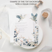 ヴェラムオーバーレイ用のミニマリストブルーテキスト背景 招待状