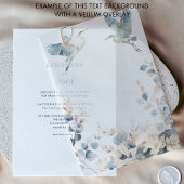 ヴェラムオーバーレイ用のミニマリストブルーテキスト背景 招待状