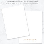 ヴェラムオーバーレイ用ゴールドモノグラムホワイト背景 招待状<br><div class="desc">当社の洗練された背景カードストックで、アクリルまたはベラムのウェディング招待状またはセーブ・ザ・デートのオーバーレイを高めてください。オーバーレイの複雑なデザインを引き立てるプレーンな白い表紙と、裏面にはエレガントなゴールドのタイポグラフィーであなたのモノグラムの名前と結婚日が印刷されており、招待状にパーソナルなタッチを加えています。</div>