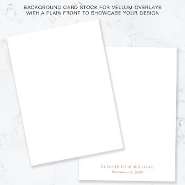 ヴェラムオーバーレイ用ゴールドモノグラムホワイト背景 招待状