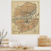 ヴェリキー・ノヴゴロド・ロシアのヴィンテージ地図（1910年） ポスター (キッチン)