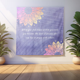 ヴェリーペリヨガインストラクターバラ金ゴールド引用文 タペストリー