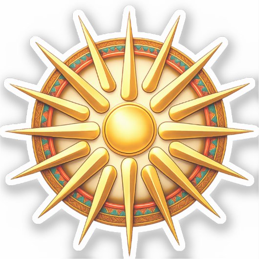 ヴェルギナの太陽エンブレム - 古代マケドニアのシンボル シール (正面)