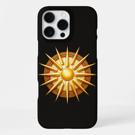 ヴェルギナの太陽エンブレム - 古代マケドニアのシンボル iPhoneケース (裏面)