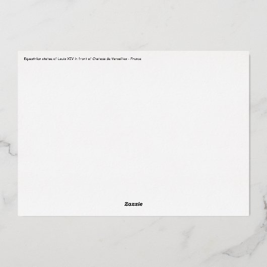 ヴェルサイユのルイ14世の騎士像 箔シーズンカード (裏面)