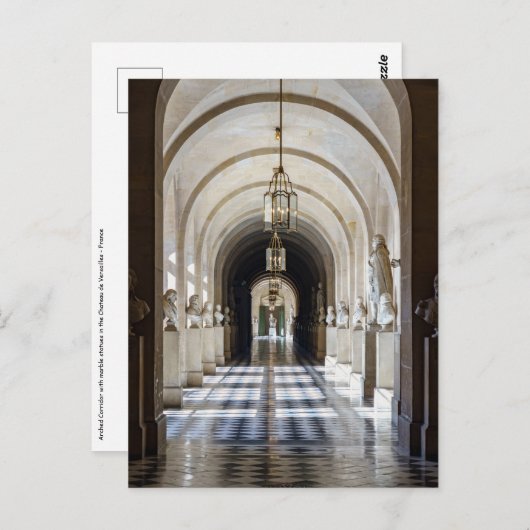 ヴェルサイユ城の仏像が集まる廊下 ポストカード (正面/裏面)