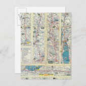 ヴェルソアメリカン航空のシステムマップ ポストカード (正面/裏面)