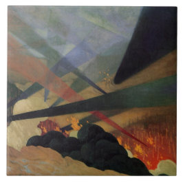 ヴェルダンの戦い (第一次世界大戦の戦闘シーン) (Vallotton 作) タイル