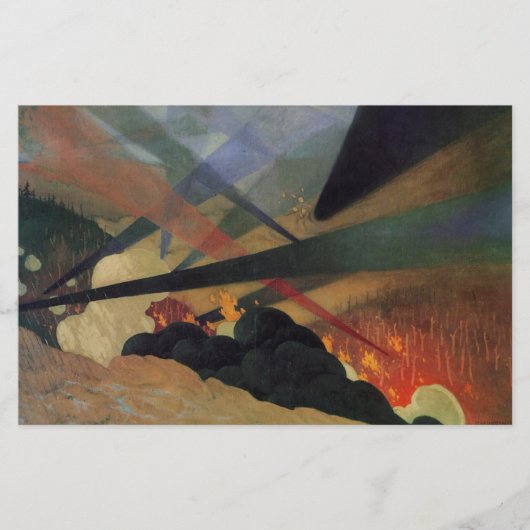 ヴェルダンの戦い (第一次世界大戦の戦闘シーン) (Vallotton 作) 便箋 (正面)