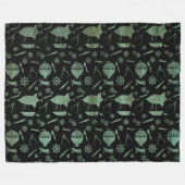 ヴェルディグリスブロンズスチームパンクエアシップテーマ フリースブランケット (正面(横))