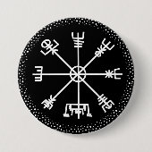 ヴェルディシュン古代アイスランドの保護シンボル 缶バッジ (正面)