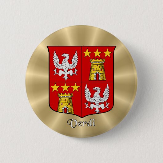 ヴェルディヒストリカルシールドオンゴールデン日が差すこと 缶バッジ (正面)