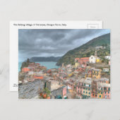 ヴェルナッツァの漁村、チンクエ・テッレ、イタリア ポストカード (正面/裏面)