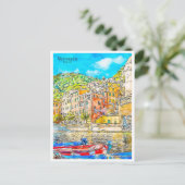 ヴェルナッツァイタリアのヴィンテージ旅行水の色 ポストカード (スタンド正面)