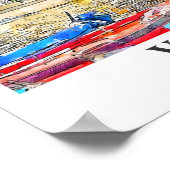 ヴェルナッツァイタリア旅行水の色のスケッチ手描き ポスター (角)