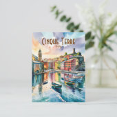 ヴェルナッツァチンクテレイタリアウォーターカラーカスタム ポストカード (スタンド正面)