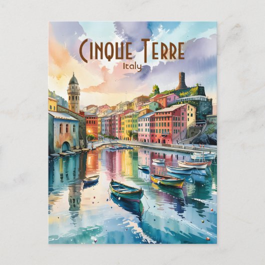 ヴェルナッツァチンクテレイタリアウォーターカラーカスタム ポストカード (正面)