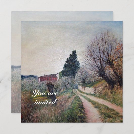 ヴェルナレーゼの最も早い春 / トスカーナの風景 招待状 (正面/裏面)