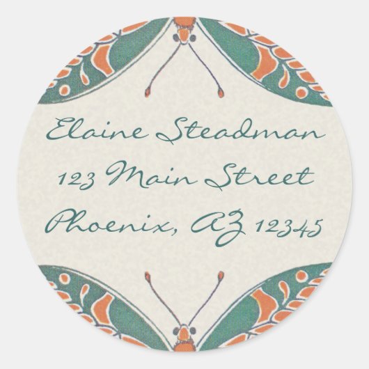 ヴェルヌイユアールヌーボーバタフライ住所 シール (正面)