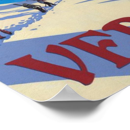 ヴェルビエースイスラヴィンテージトラベル ポスター (角)