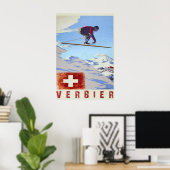 ヴェルビエースイスラヴィンテージトラベル ポスター (ホームオフィス)