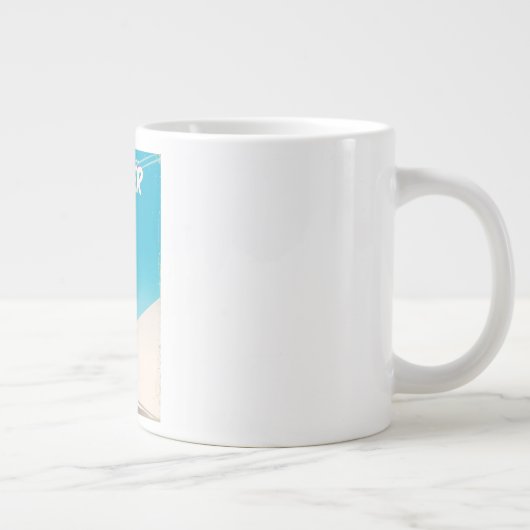 ヴェルビエ、スイスのヴィンテージスキー旅行ポスター。 ジャンボコーヒーマグカップ (右)