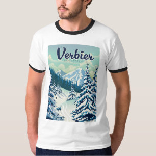ヴェルビエ・スイス旅行ポスター Tシャツ