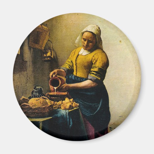 ヴェルメールの牛乳を注ぐ女執事（1660年頃） マグネット (正面)