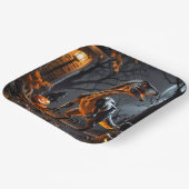 ヴェロキラプターでハロウィーンの夜 ペーパープレート (傾斜あり)