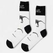 ヴェロキラプターラプター恐竜パーソナライズされたの名前 ソックス (左)