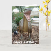 ヴェロキラプター恐竜の挨拶カード カード (黄色い花)