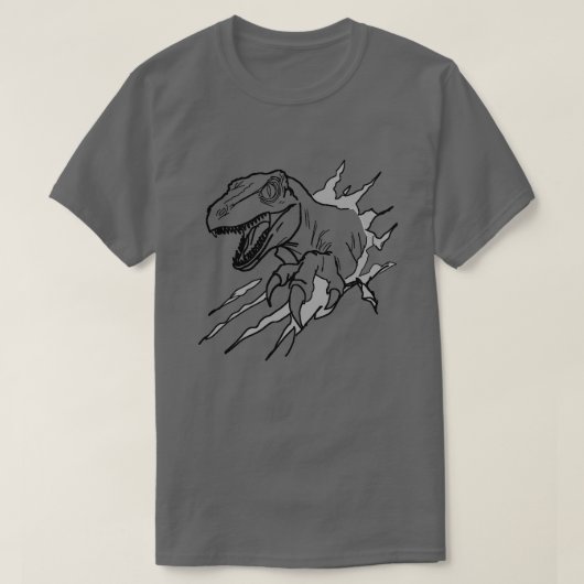 ヴェロキラプトル ラインアート Tシャツ (デザイン正面)