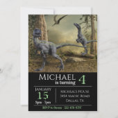 ヴェロキラプトル・ラプトル誕生日パーティー 招待状 (正面)