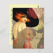 ヴェロニカ猫およびシャンデリアの郵便はがき ポストカード (正面/裏面)