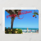 ヴェロビーチフロリダオーシャンフロントからメリークリスマス シーズンカード (正面/裏面)